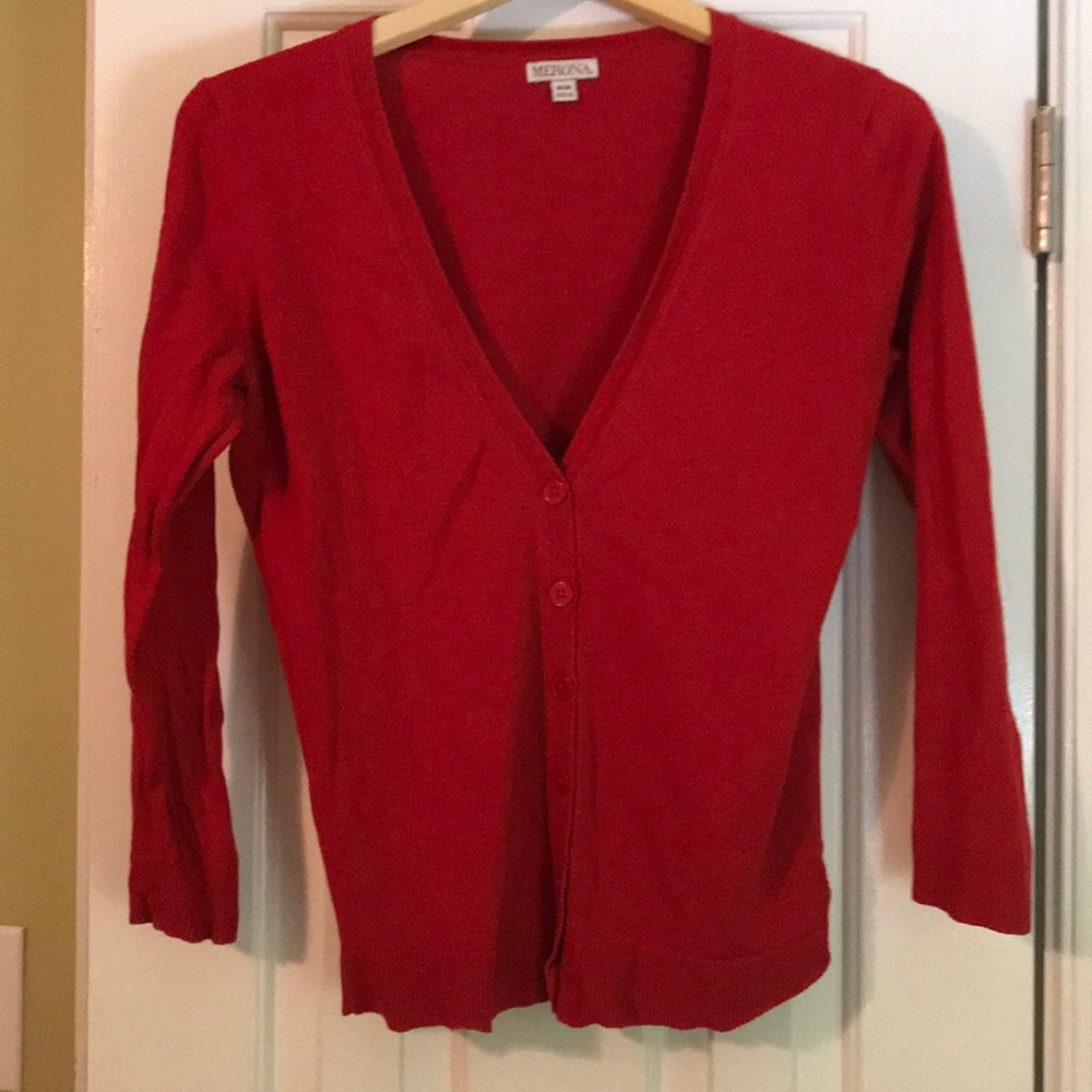 Merona Red Cardigan
